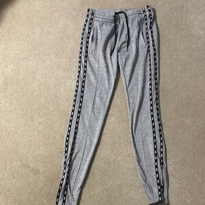 PINK Victoria's Secret Gray Joggers with Black Logo Stripes XS
